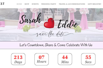 design custom wedding website with rsvp wedding invitation event planner website