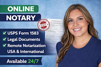be your virtual assistant and notary for form 1583 online now same day