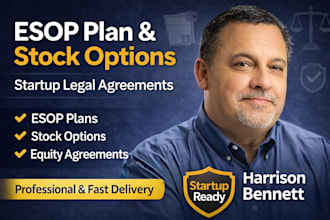 draft esop plan, stock option and equity incentive legal agreements for startups