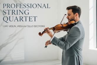 record live quartet strings, classical violin, baroque and cello sections