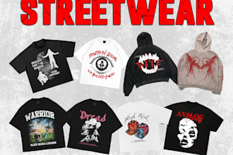create custom streetwear t shirt design and graphic design