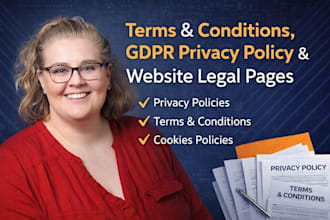 draft terms and conditions, gdpr compliant privacy policy, website legal pages