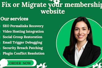 migrate or fix your learndash, teachable membership website with wordpress