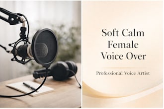 record a soft calm female voice over