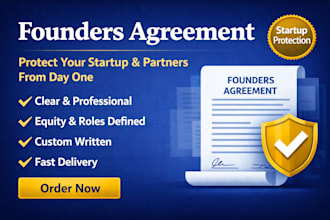draft a founders agreement for startups and business partners