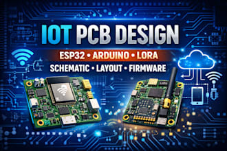 design esp32 iot pcb with schematic, firmware and manufacturing files