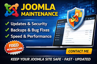 provide monthly joomla website maintenance updates and support