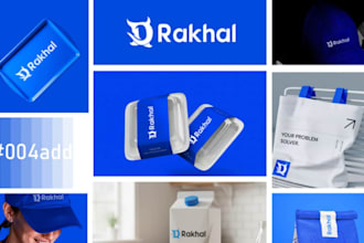 design business logo, brand identity, branding kit and brand guidelines