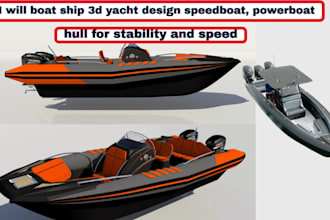 boat ship 3d yacht design, speedboat, powerboat, hull for stability and speed