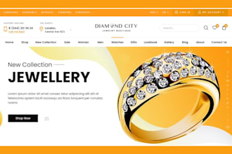 design jewelry shopify store necklace earrings wristwatch store jewelry website