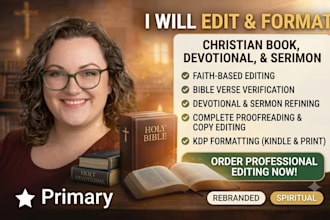do christian book editing, book formatting and proofreading