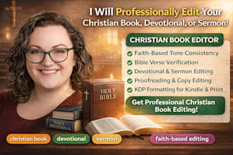 edit and proofread your christian book, ebook and memoir