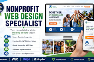 design a professional nonprofit website or charity website