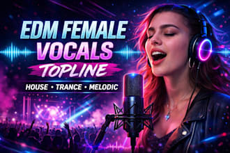 sing edm vocals topline, house trance, melodic techno, deep house, trance vocals