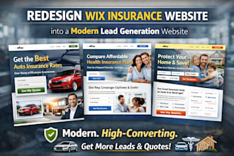 redesign wix insurance website into a modern lead generation website