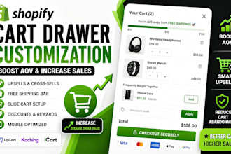 customize shopify cart drawer upsells free shipping and boost aov