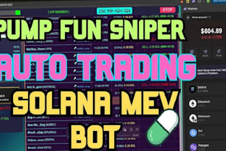 build solana volume bot, mev, sniper, arbitrage, pump fun on sol, eth