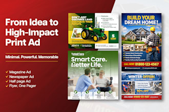 design magazine ad, newspaper ad, print ad, flyer, or poster