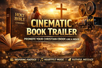 create a cinematic book trailer video for your ebook, christian or romance