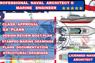 create class ready structural ship and boat drawing, hull design, hydrostatic