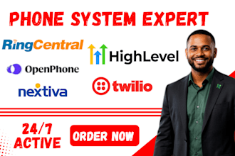 setup ringcentral twillo quo nextiva aircall IVR ai calling agent 3cx voip 8x8