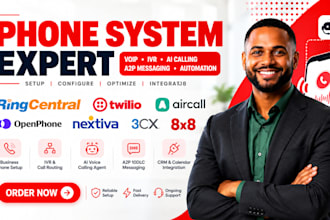 setup ringcentral twillo quo aircall IVR voice ai calling ai agent a2p messaging