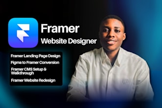 design and develop a framer website, landing page and figma to framer