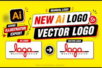 vectorize, trace, edit, redraw, design logo in adobe illustrator expert svg file