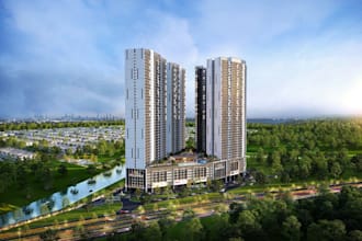 develop mixed use high rise residential building, urban design, landscape render