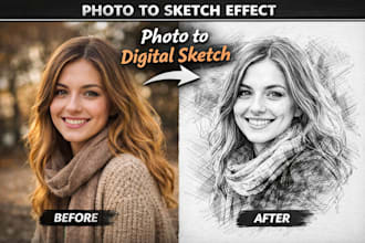 turn your photo into a digital sketch effect