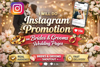 promote bridal fashion brand with instagram fb shoutout social media manager
