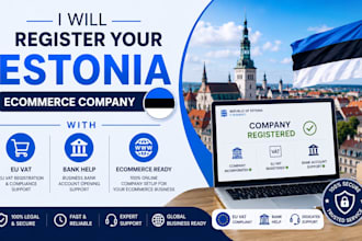 register your estonia ecommerce company with eu vat and bank help