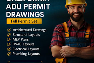 design california adu permit drawings and full permit set