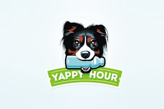 create a fun playful pet logo for yappy hour