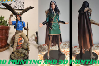 3d print and paint custom anime miniature figurine and resin model 2d to 3d