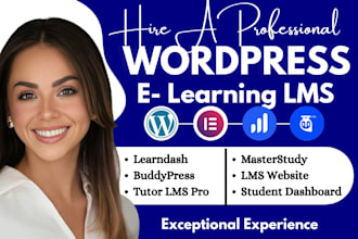 build wordpress lms website with learndash buddyboss tutor lms pro materstudy