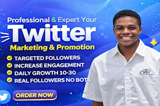 do twitter marketing management with real followers growth