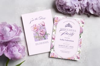 design custom quinceañera and birthday invitation card