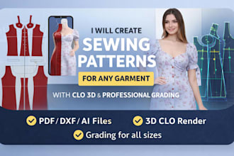create sewing patterns for any garment with clo 3d and professional grading