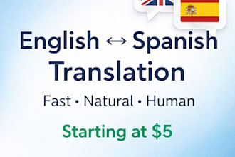 translate and fix your message naturally spanish english
