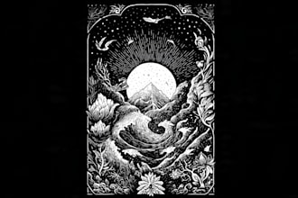 create linocut t shirt design for brands