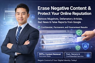 permanently remove mugshots, negative links, articles and false news from google