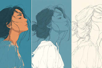 draw original technical illustration, vector line art