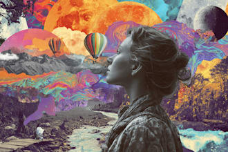 make cover art, surreal art, photo collage, psychedelic art