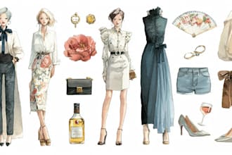 draw professional fashion illustrations and accessories