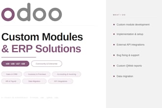 develop, customize and implement odoo modules for your business