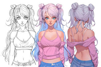 draw live2d anime character for vtuber