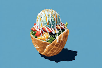 create a design food pop art of food pop art for you