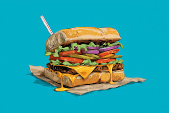 create a design food pop art of food pop art for you