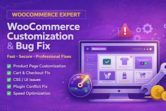 do woocommerce customization and bug fixes